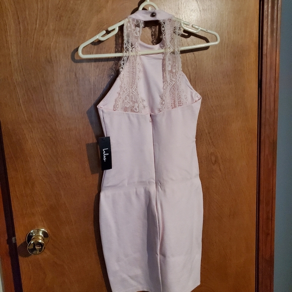 New Lulu's Light pink dress with lace - Picture 3 of 6